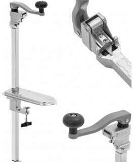 Royal Catering Manual can opener is fixed to the table