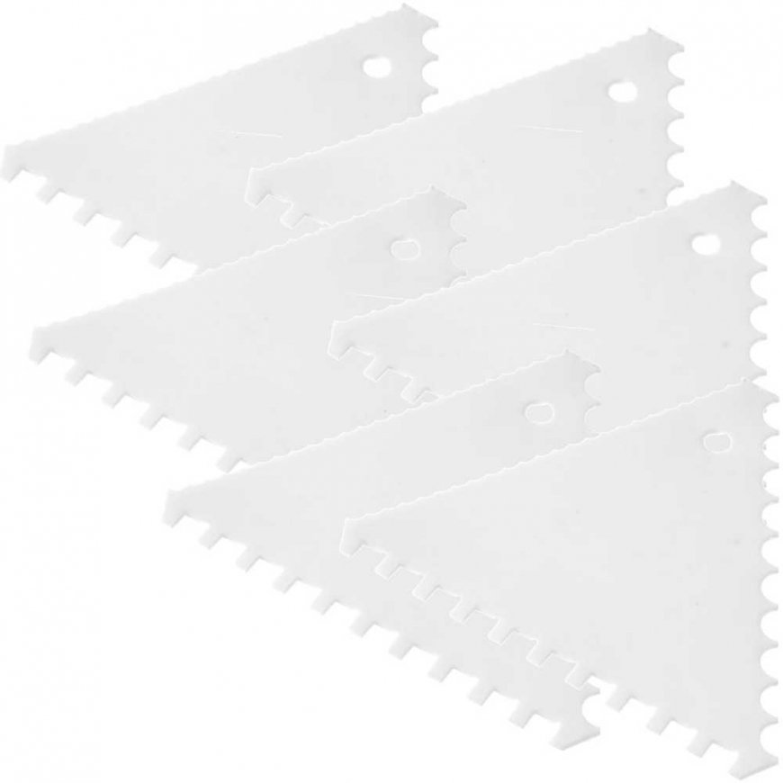 Hendi Serrated pastry scraper, narrow gap, set, 6 pcs., white