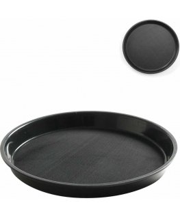 Hendi Round non-slip waiter's plate with rim, 32 cm, black