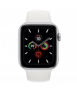 Apple Watch Series 5 OLED 44 mm Digitāls 368 x 448 pikseļi Skārienjūtīgais ekrāns Sudrabs Wi-Fi GPS