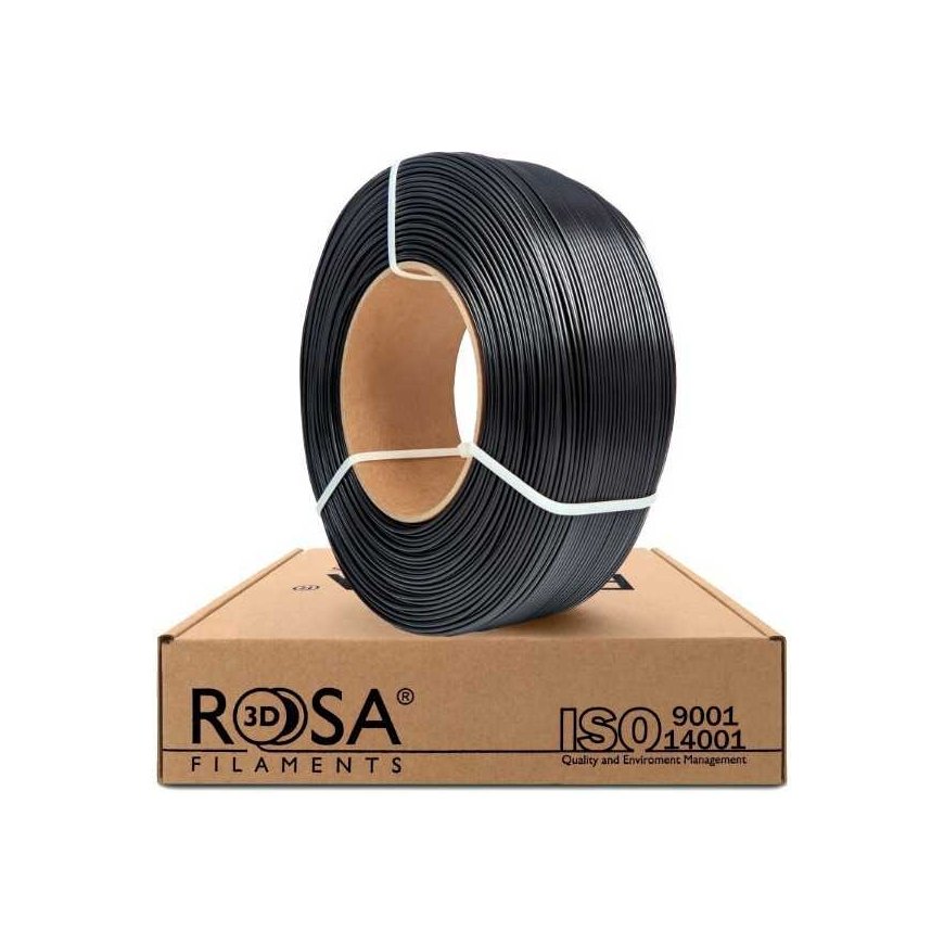 3D plastic ABS+ black 1.75mm 1kg refill package Rosa3D – 3