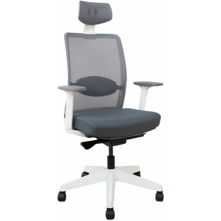 Task chair ANGGUN pilkas with baltas frame