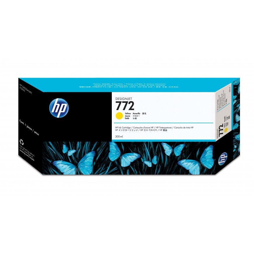 HP 772, Струйный картридж DesignJet, 300 мл, Желтый