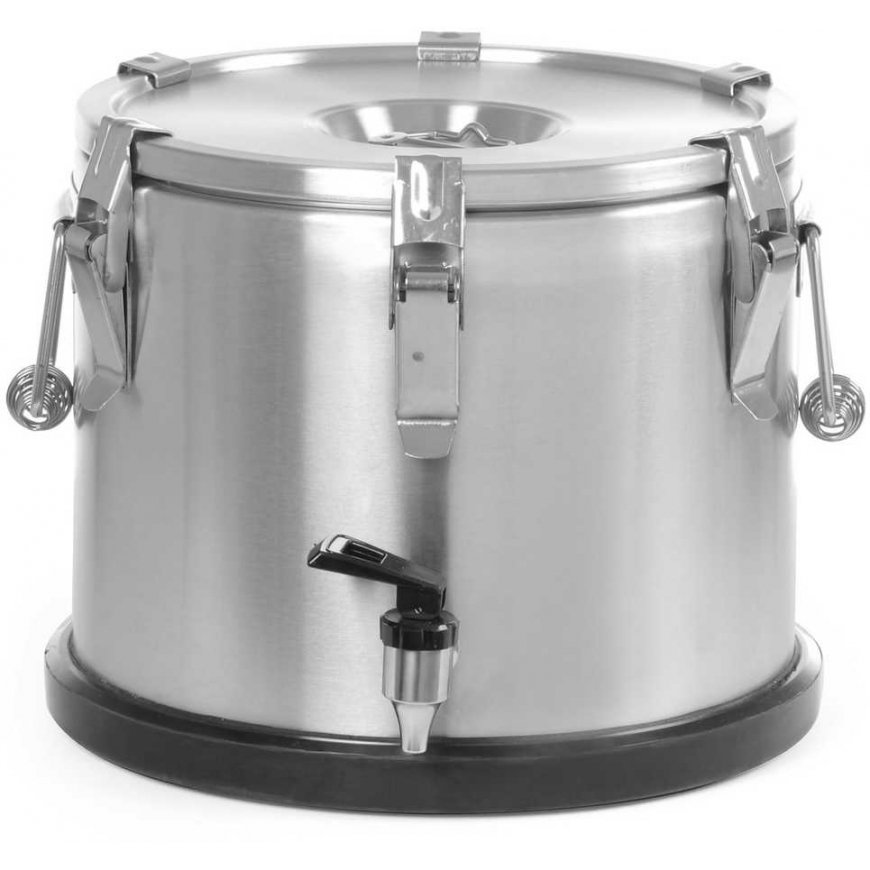 Hendi Stainless steel thermos with crane for food transport 15L