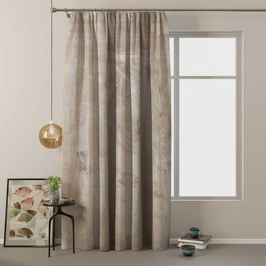 Užuolaidos VELVET beige spalvos klasikinės juostelės audinio tipas - tekstilinis aksomas 140x245 AmeliaHome – 2