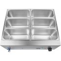 Royal Catering Vandens šildytuvas su kranu 6 x GN 1/3 2000W 230V, nerūdijantis plienas