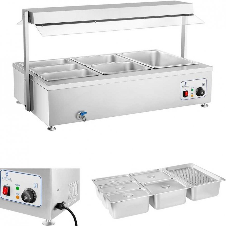 Royal Catering Water tank with tap 6 x GN 150mm 55L