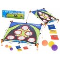 A game of throwing bags at a target A game of throwing bags at a target