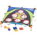 A game of throwing bags at a target A game of throwing bags at a target