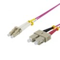 Deltaco LCSC-710 „InfiniBand“ arba pluoštinis optinis kabelis 10 m LC SC Rožinė