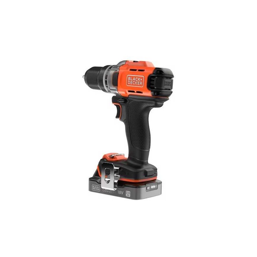 wiertarko-wkrętarka cordless, 45Nm, 18V POWERCONNECT, Black & Decker [BCD382D2XK-QW] 2x2,0Ah, case – 3
