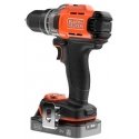 wiertarko-wkrętarka akumuliatorinė, 45Nm, 18V POWERCONNECT, Black & Decker [BCD382D2XK-QW] 2x2,0Ah, dėklas