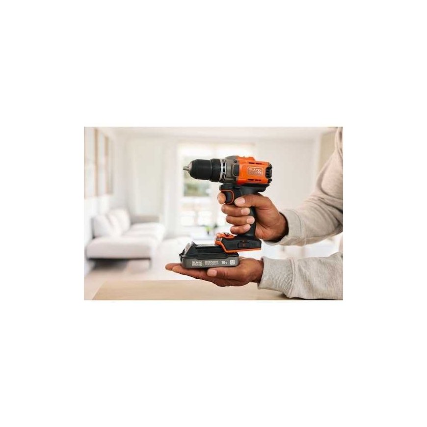 wiertarko-wkrętarka cordless, 45Nm, 18V POWERCONNECT, Black & Decker [BCD382D2XK-QW] 2x2,0Ah, case – 5