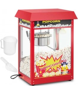 Royal Catering Retro style popcorn machine with Teflon coating, 1600 W, 5-6kg/h, red