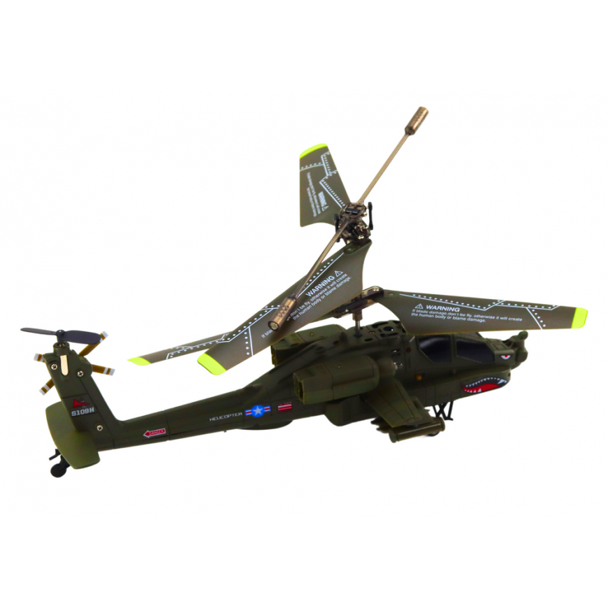 Lean Toys Apache Military Helicopter Remote Controlled RC Syma S109H Khaki – 3