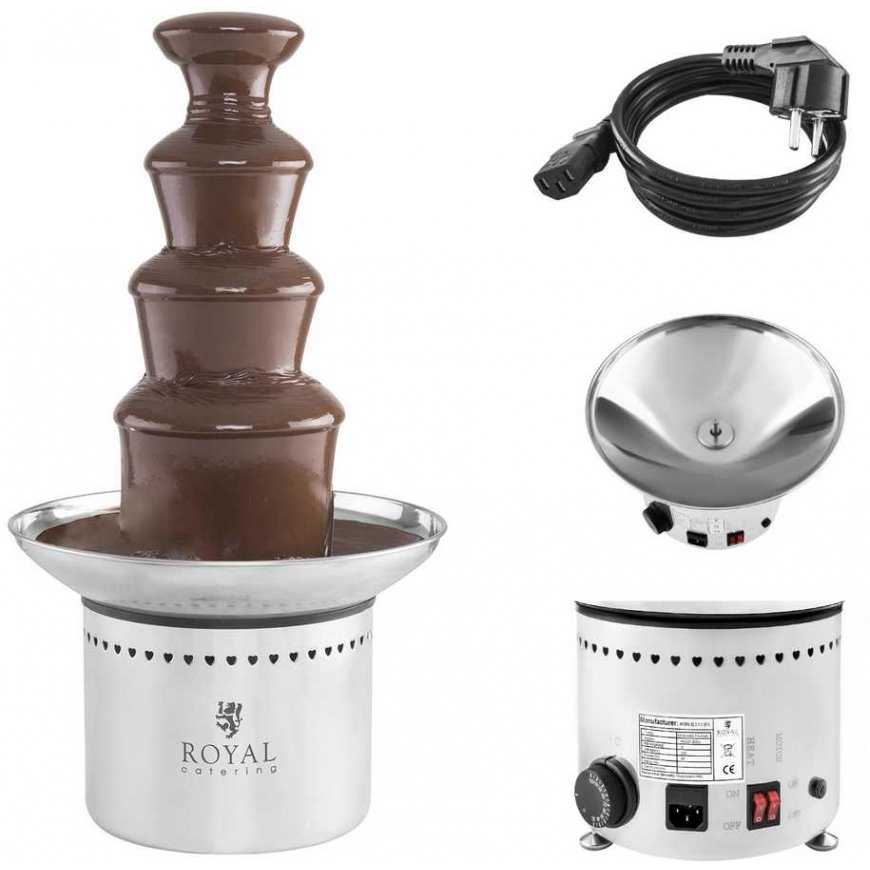 Royal Catering Chocolate fondue fountain, 4 levels, 230W, stainless steel