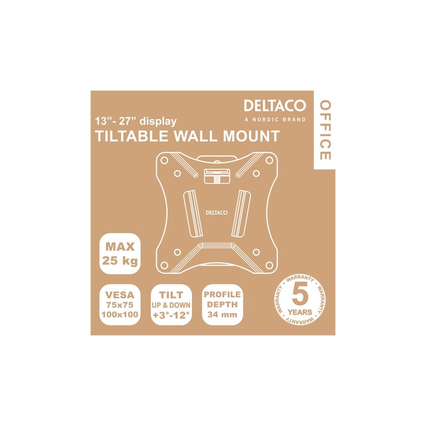 Deltaco ARM-0102 monitor mount / stand 68.6 cm (27") Wall Black – 5