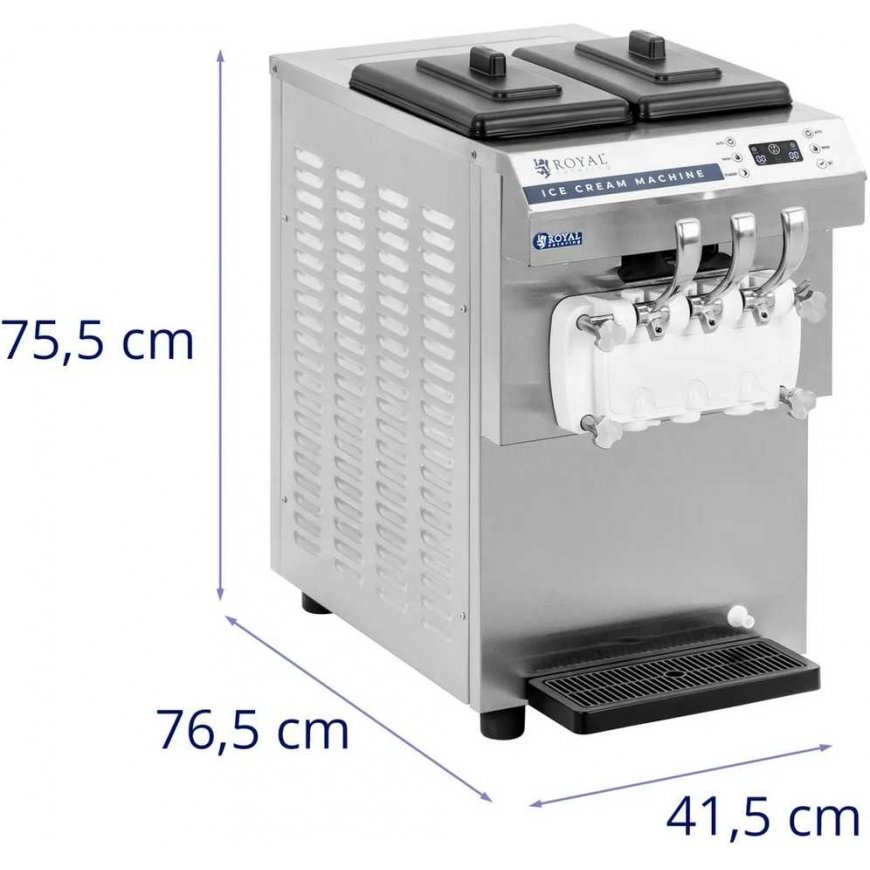 Royal Catering Automatinė itališkų ledų mašina 1350 W 16 l/h, 3 skoniai – 5