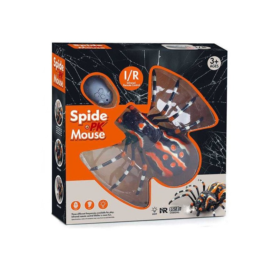 Lean Toys Nuotoliniu būdu valdomas voras Tarantula infraraudonųjų spindulių juodas R/C ST – 3