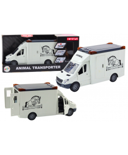 Lean Toys Horse Transporter Car Opening Door Light Sound White