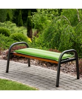Patio bench cushion, green