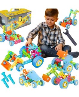 Woopie 6 viename STEM statybinės kaladėlės transporto priemonės rinkinys