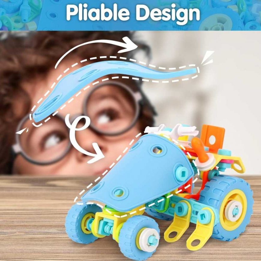 Woopie 6 viename STEM statybinės kaladėlės transporto priemonės rinkinys – 3
