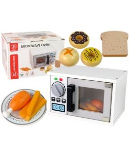 Lean Toys Wooden Microwave Oven Food
