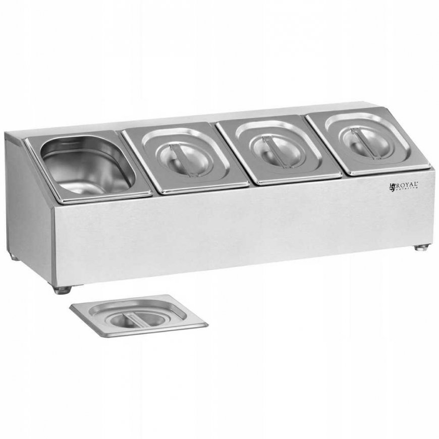 Royal Catering Display of gastronomic dishes with 4 GN1/6 dishes, stainless steel – 5