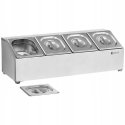 Royal Catering Display of gastronomic dishes with 4 GN1/6 dishes, stainless steel Royal Catering Display of gastronomic dishes with 4 GN1/6 dishes, stainless steel