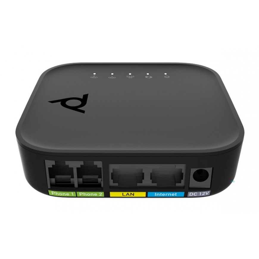Headset Hewlett Packard (HP) Poly ATA 402 2FXS Voice Port VoIP Adapter with Open SIP and Power Supply No localization