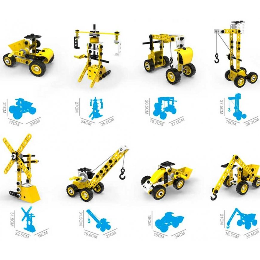 WOOPIE Pojazdy Kit Konstrukcyjny 8w1 Klocki STEAM – 4