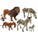 Lean Toys Afrikos laukinių gyvūnų figūrėlių rinkinys LeanToys liūtų ir zebrų šeimos