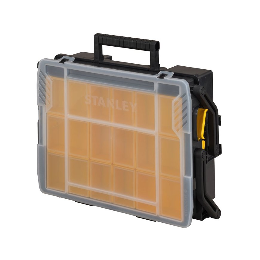 Stanley STST1-75540 instrumentu kārba Mazu detaļu kārba Plastmasa Melns, Caurspīdīgs