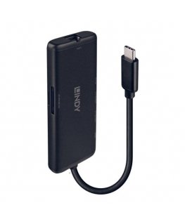 Lindy 43358 knyginių kompiuterių dokas / jungčių replikatorius Vielinis USB 3.2 Gen 1 (3.1 Gen 1) Type-C Juoda
