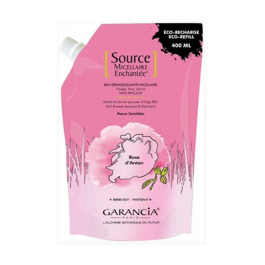 Garancia Source Micellaire Enchanté Rose Of Yesteryear Eco-Refill makiažo valiklis, 400 ml – 2
