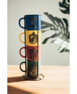 Harry Potter - Zestaw kubków ceramicznych ze stojakiem 300 ml 4 szt. Hogwart Houses