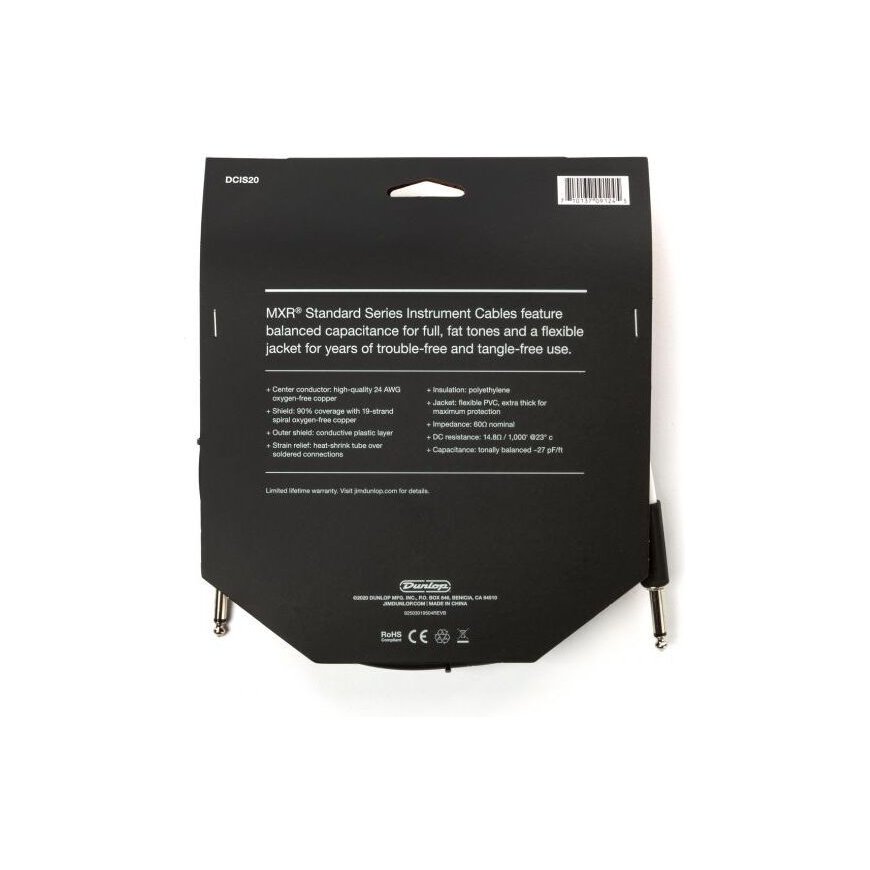 MXR Standard instrument cable 6 m, black – 2