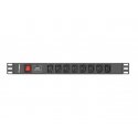 Lanberg PDU-08I-0200-C20-BK tehonjakeluyksikkö 8 AC-pistorasia(a) 1U musta Lanberg PDU-08I-0200-C20-BK tehonjakeluyksikkö 8 AC-pistorasia(a) 1U musta
