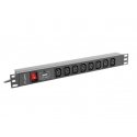 Lanberg PDU-08I-0200-C20-BK energosadales vienība, PDU 8 Maiņstrāvas izvade (-s) 1U Melns Lanberg PDU-08I-0200-C20-BK energosadales vienība, PDU 8 Maiņstrāvas izvade (-s) 1U Melns