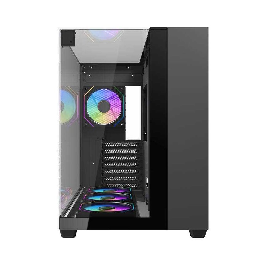 Darkflash TH285 kompiuterio dėklas, 4 ventiliatoriai (juodas) – 2
