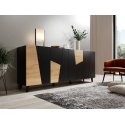Cama ETNA komoda 200x42x82 juoda matinė + ąžuolas craft Cama ETNA komoda 200x42x82 juoda matinė + ąžuolas craft