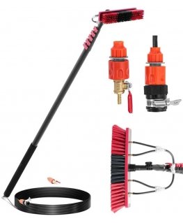 Ulsonix Telescopic water washing brush with hose for cleaning windows, solar collectors, 9m long