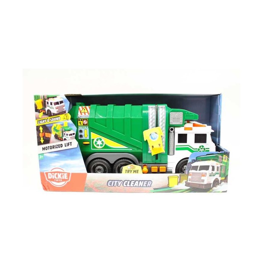 Dickie Interaktyvus šiukšliavežis City Cleaner transporto priemonė Light Sound 37 cm – 2