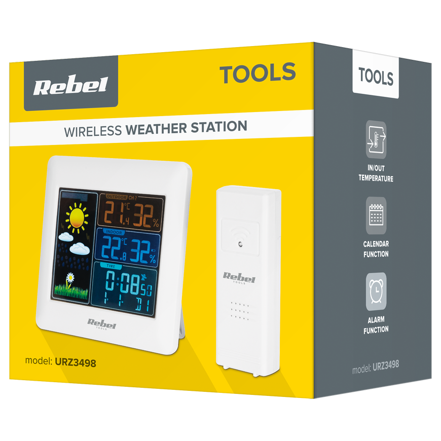 Rebel Wireless Weather Station with Outdoor Sensor (Color Display) – 2