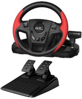 Vairas Genius GX Gaming SpeedMaster, vairas su pedalais ir pavarų svirtimi, 13 mygtukų, USB, raudona-juoda