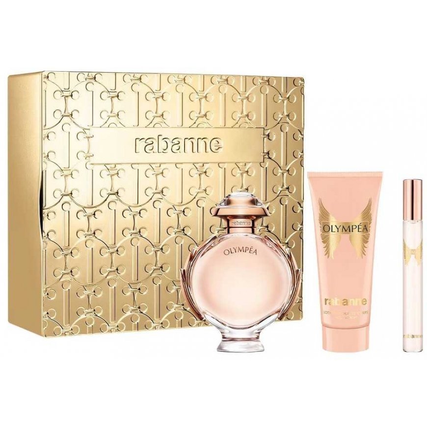 Paco Rabanne Olympea parfuminio vandens purškiklis 80 ml + kūno losjonas 100 ml + kvepalų vandens purškiklis 10 ml