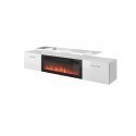 Cama RTV cabinet ROVA with electric fireplace 190x37x48 white/gloss white
