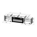 Cama RTV cabinet ROVA with electric fireplace 190x37x48 white/gloss white