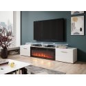 Cama RTV cabinet ROVA with electric fireplace 190x37x48 white/gloss white